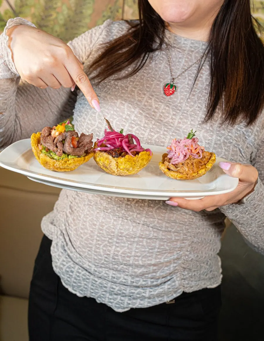 Fotografía gastronómica: Canastas de plátano rellenas