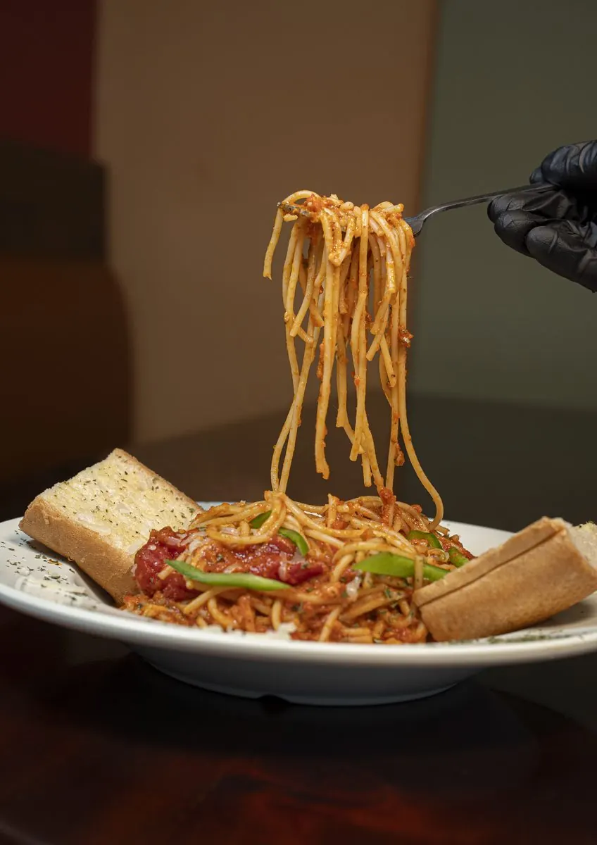 Fotografía de platos: Pasta con salsa de la casa